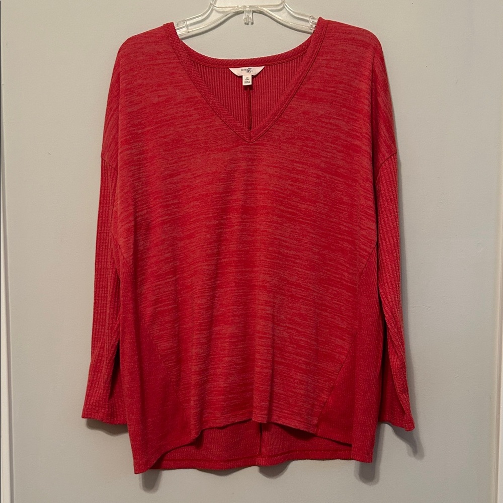 Terra & Sky Scarlet V-Neck Tunic